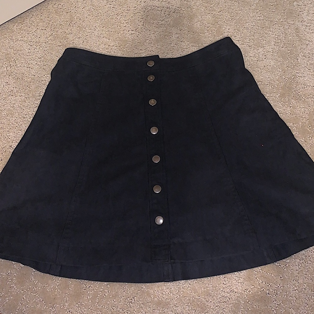 Suede,black,button skirt,Abercrombie&Fitch,Size0